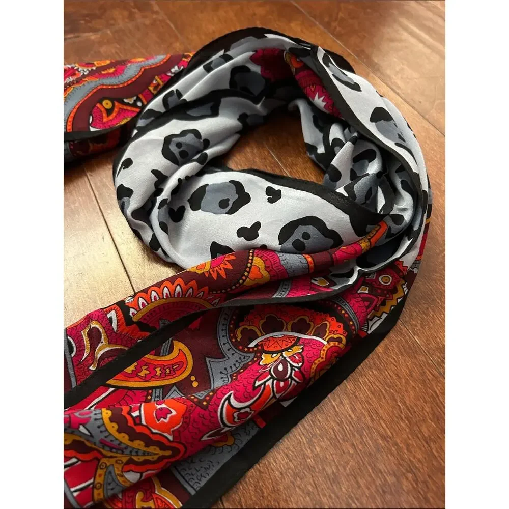 Morgan Taylor 100% Silk Paisley Print Scarf, Multicolored